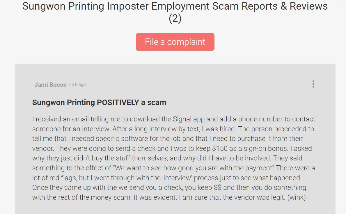 You are currently viewing Unveiling Sungwon Printing Scam: Job Interview Turned Dangerous