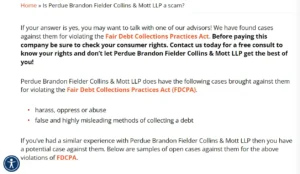 Read more about the article Is Perdue Brandon Fielder Collins & Mott Scam or Legit?