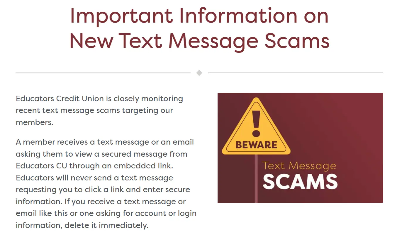 You are currently viewing Educators Credit Union Scam Text: Don’t Fall Victim to This Sneaky Trap