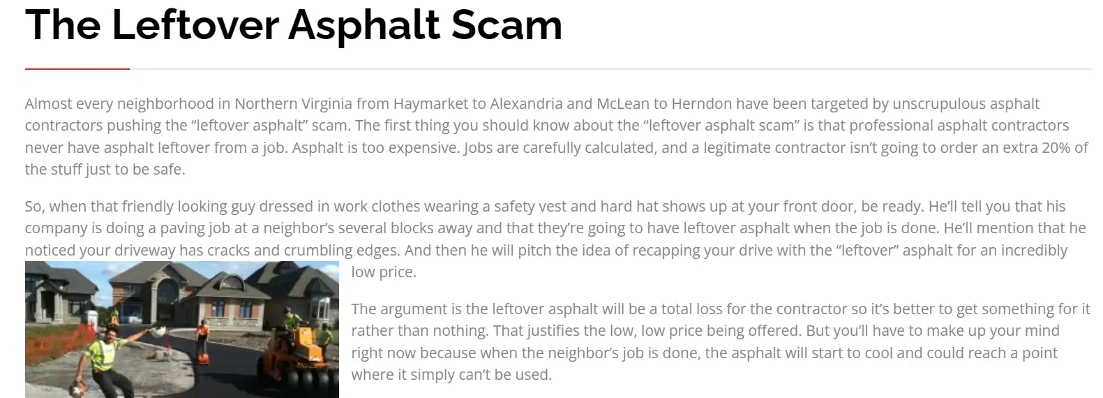 Read more about the article Leftover Asphalt Scam Exposed: Don’t Let Scammers Fool You