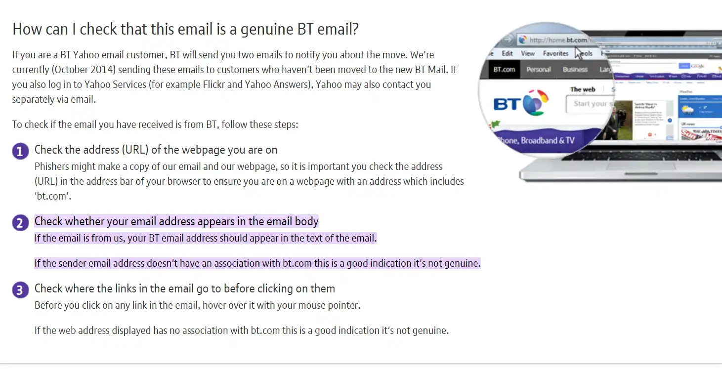Read more about the article How Do I Know if an Email From Bt Is Genuine?