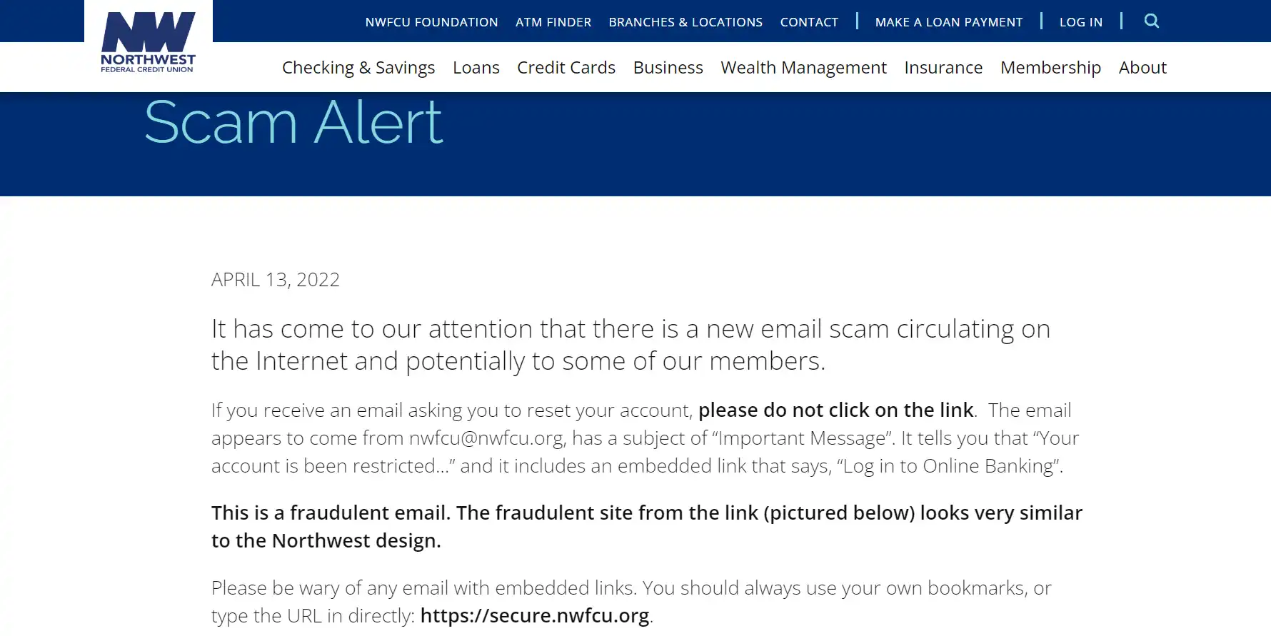 Read more about the article Northwest Federal Credit Union Scam Exposed: Stay Informed